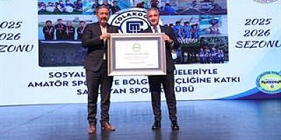 GENÇLİĞE VE AMATÖR SPORA VERDİĞİ DESTEK ÖDÜLLE TAÇLANDI